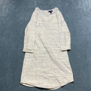 Gap Sweater Dress Womens XS White Purple Space Dye Knit Long Sleeve Cew Neck